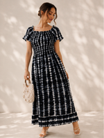 Load image into Gallery viewer, Black & White Tie Dye Maxi Dress Online