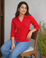 Load image into Gallery viewer, Buy Elegant Red Georgette Shirt for Women Online