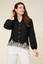 Load image into Gallery viewer, Buy women black stylish top with puff sleeves