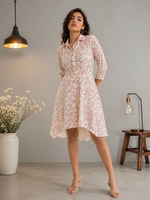 Load image into Gallery viewer, Casual Geometric Print Midi Dress for Women Vacation and Brunch Wear - PRAVtown