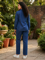 Load image into Gallery viewer, Casual embroidered denim co-ord set for women