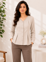 Load image into Gallery viewer, Lace Trim V-Neck Top