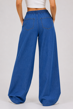 Load image into Gallery viewer, Drawstring Wide Leg Baggy Jeans