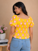 Load image into Gallery viewer, Floral puff sleeve luppi top for women