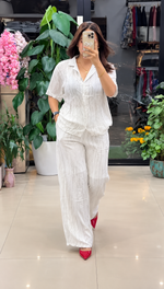 Load image into Gallery viewer, Ivory Premium Viscose Crepe Co-ord Set - PRAVtown