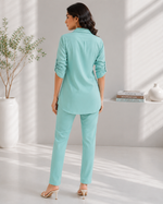 Load image into Gallery viewer, Mint Green Designer Co-Ord Set for Women - PRAVtown
