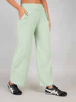 Load image into Gallery viewer, Elastic Waist Women’s Wide-Leg Pants with Buttoned Pockets (Mint Green)