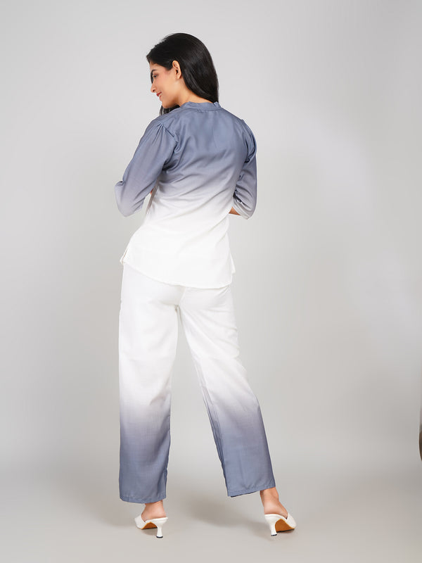 Ombre Double Shade Co-ord Set (Waterloo & Mauve White)