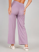 Load image into Gallery viewer, Casual Ribbed Wide-Leg Trouser Pants (Lilac Purple)