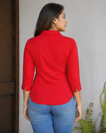 Load image into Gallery viewer, Shop Red Collared Formal Shirt for Office Wear