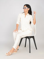 Load image into Gallery viewer, Shop Trendy Ivory Off-White Co-ord Set for Women - PRAVtown