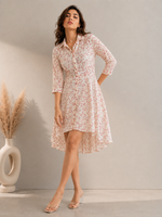Load image into Gallery viewer, Stylish Geometric Print Midi Dress for Women with Button Down Front - PRAVtown