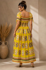Load image into Gallery viewer, Stylish yellow maxi dress for summer outings