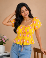 Load image into Gallery viewer, Sunny Bloom Floral Luppi Top back view