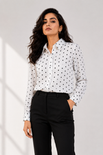 Load image into Gallery viewer, White Polka Dot Formal Shirt - PRAVtown