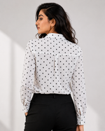 Load image into Gallery viewer, White Polka Dot Formal Shirt for meeting and office - PRAVtown