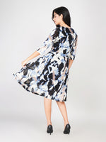 Load image into Gallery viewer, buy 3/4 sleeve abstract print midi dress with belt