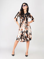 Load image into Gallery viewer, women casual black printed dress