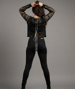Load image into Gallery viewer, elegant black lace full sleeve top women