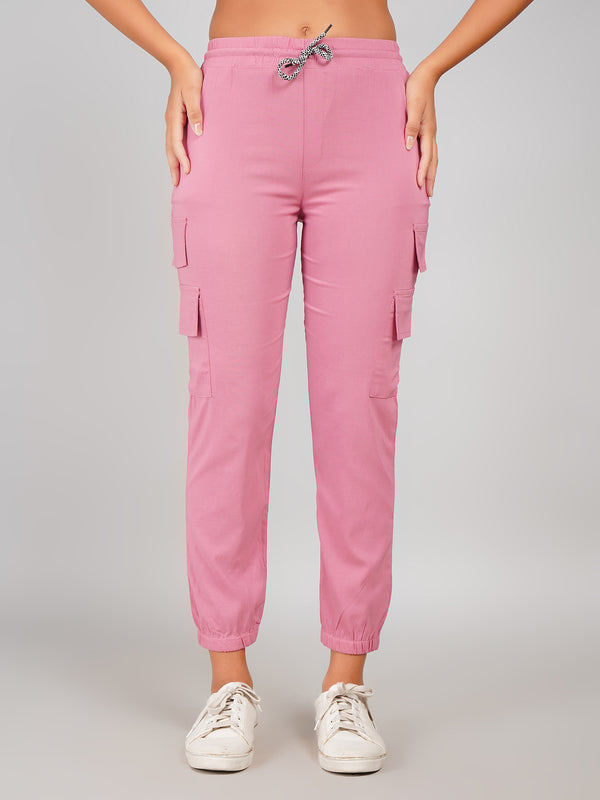 pink jogger pants for women