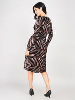 Load image into Gallery viewer, shop stylish animal print velvet dress for women