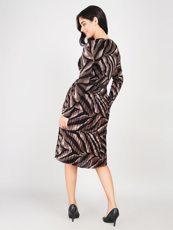 shop stylish animal print velvet dress for women