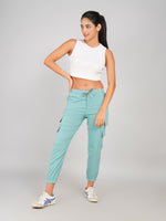 Load image into Gallery viewer, women casual mint green jogger trousers