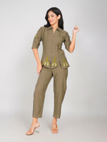Load image into Gallery viewer, women casual olive green coord set