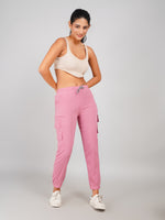 Load image into Gallery viewer, women casual pink jogger trousers