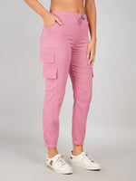 Load image into Gallery viewer, women casual pink jogger trousers