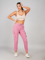 Load image into Gallery viewer, women high waist pink joggers