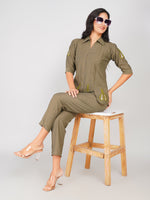 Load image into Gallery viewer, women stylish green co ord outfit set