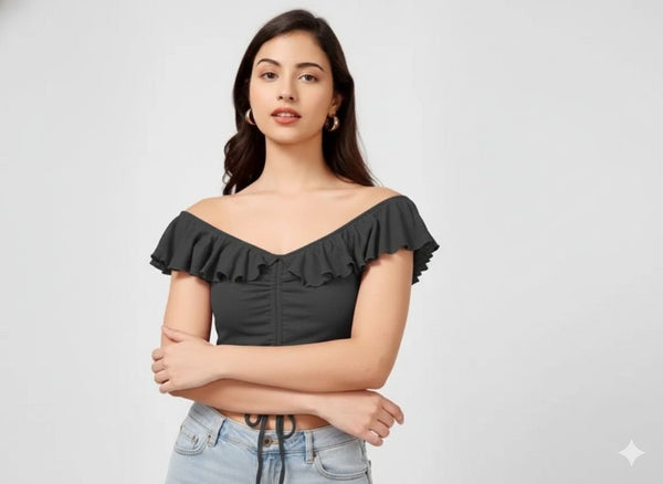 women trendy pink crop top casual wear