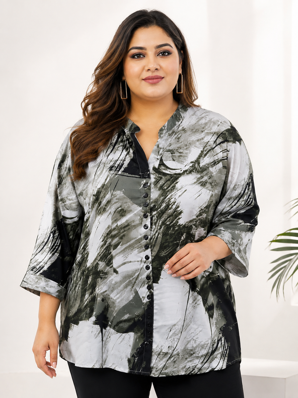 5XL Printed Oversized Shirt for Women - PRAVtown