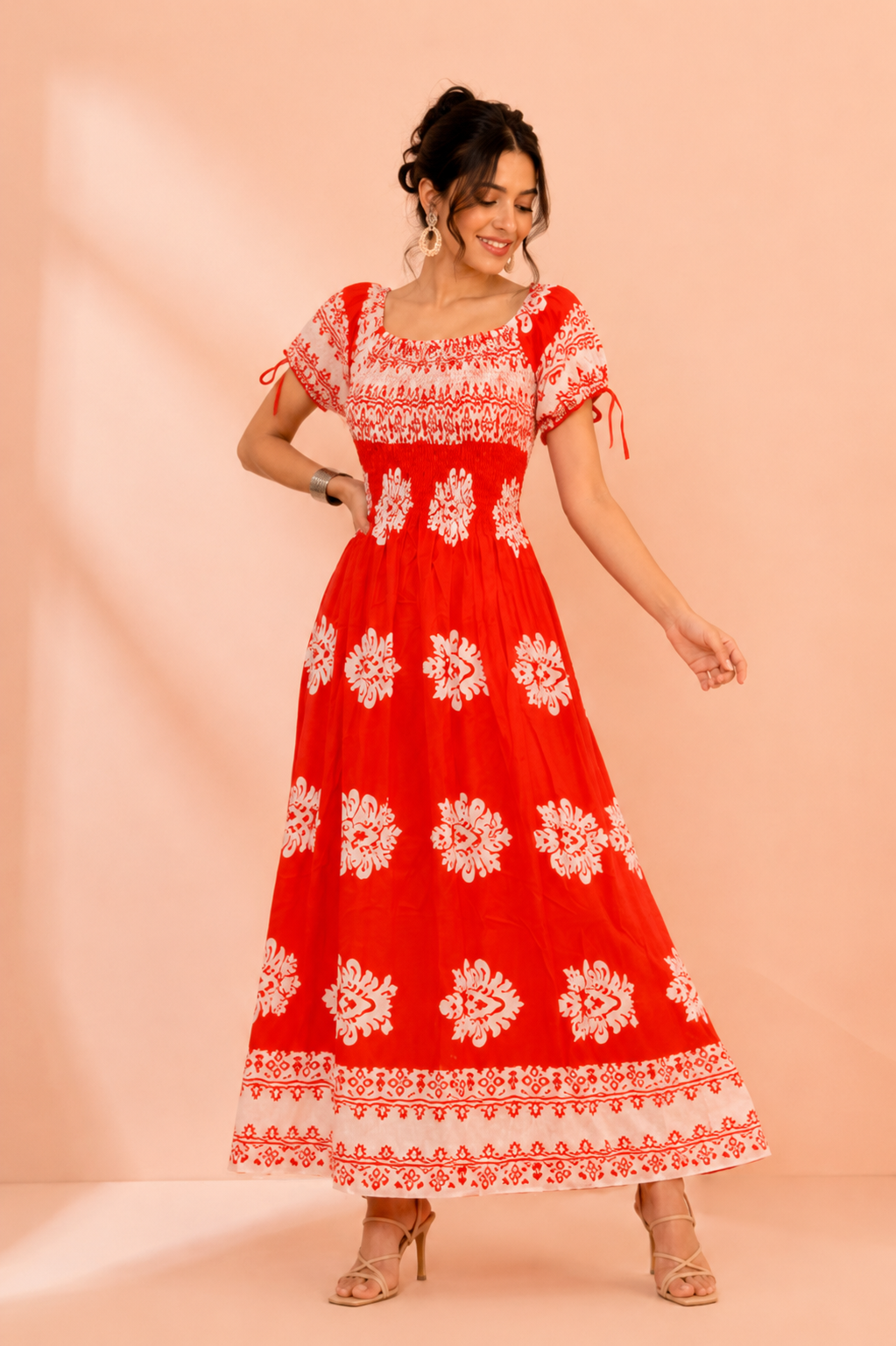 Buy Orange Floral Print Maxi Dress for Women Online - PRAVtown