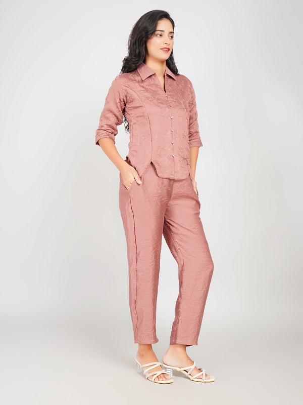 Buy Stylish Beige Pink Women's Co-ord Set - PRAVtown