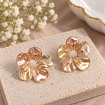 Load image into Gallery viewer, Dual-Tone Lotus Earrings with Sculpted Petals Anti Tarnish
