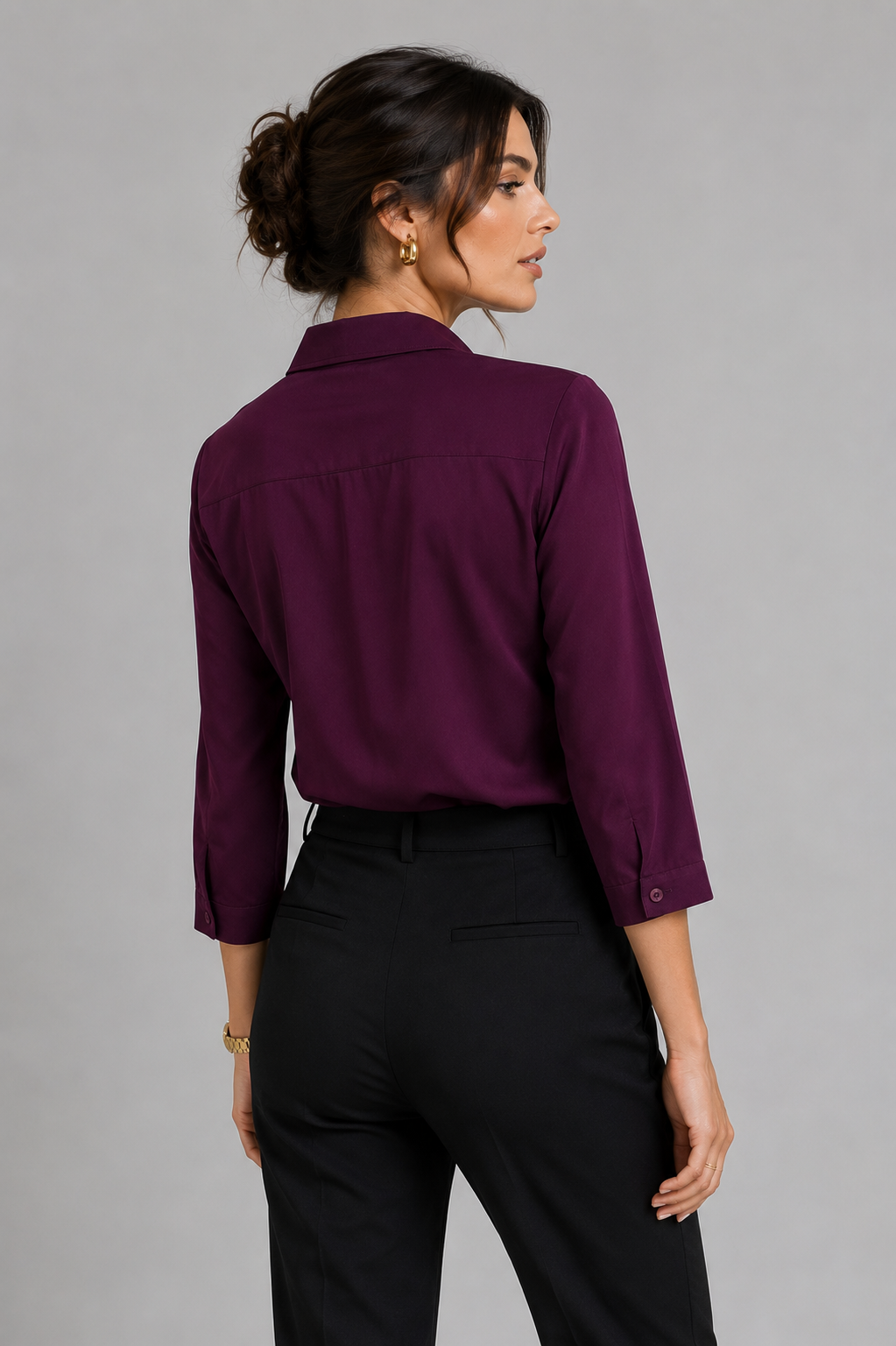 Deep Wine Formal Collared Shirt for Women - PRAVtown