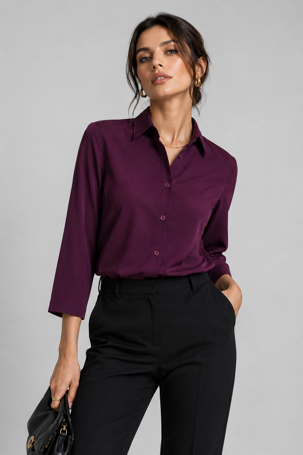 Deep Wine Formal Shirt for Women - PRAVtown