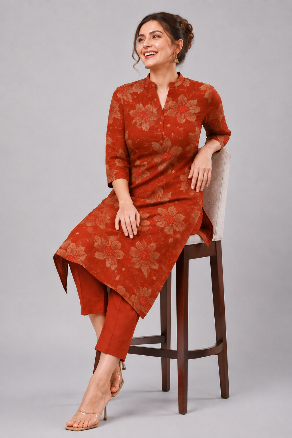 Floral Printed Long Kurta Pant Co-Ord Set for Women - PRAVtown