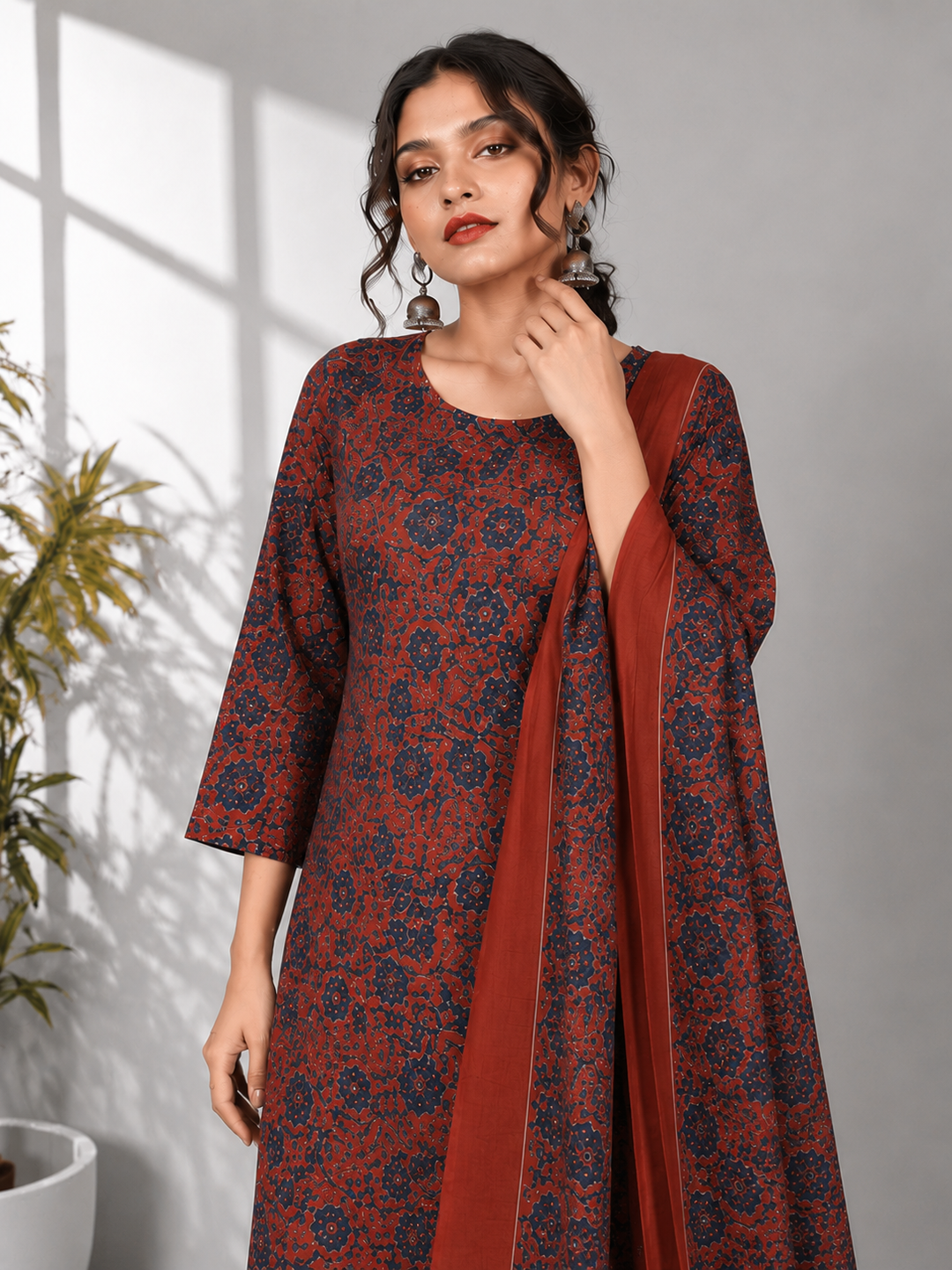 Floral Printed Three Piece Kurta Set for Women - PRAVtown