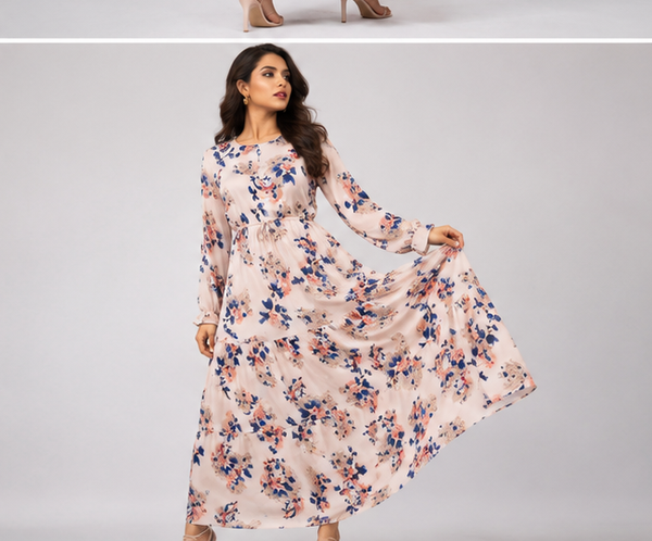Floral Tiered Dress Online - PRAVtown