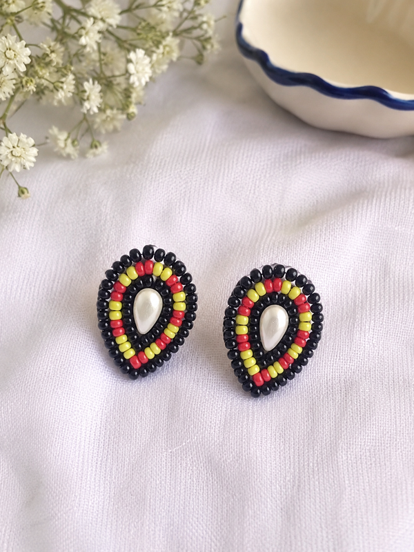 Handmade Multicolor Beaded Statement Earrings