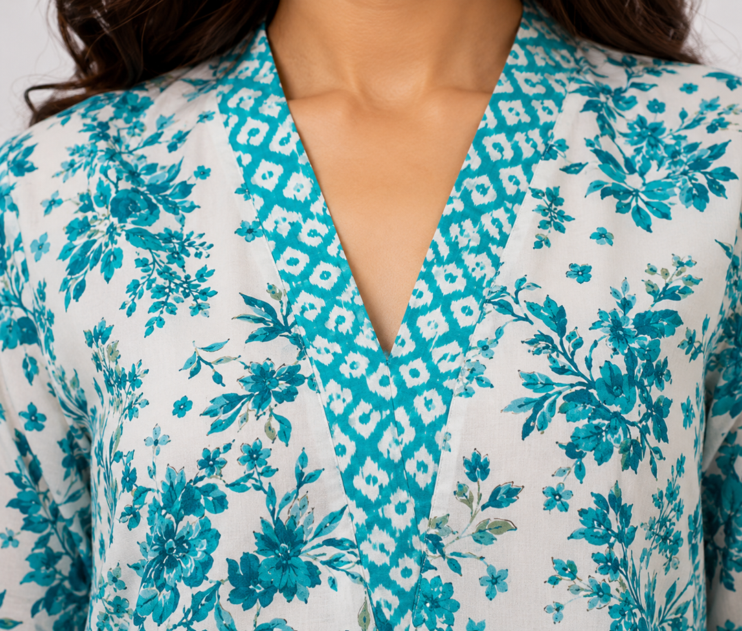 Long A-Line Kurta And Palazzo Co-Ord Set - PRAVtown