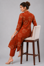 Load image into Gallery viewer, Long Floral Printed Co-Ord Set for Women - PRAVtown
