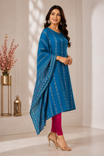 Load image into Gallery viewer, One-Sided Shimmer Print Kaftan with Detailed Border | PRAVtown
