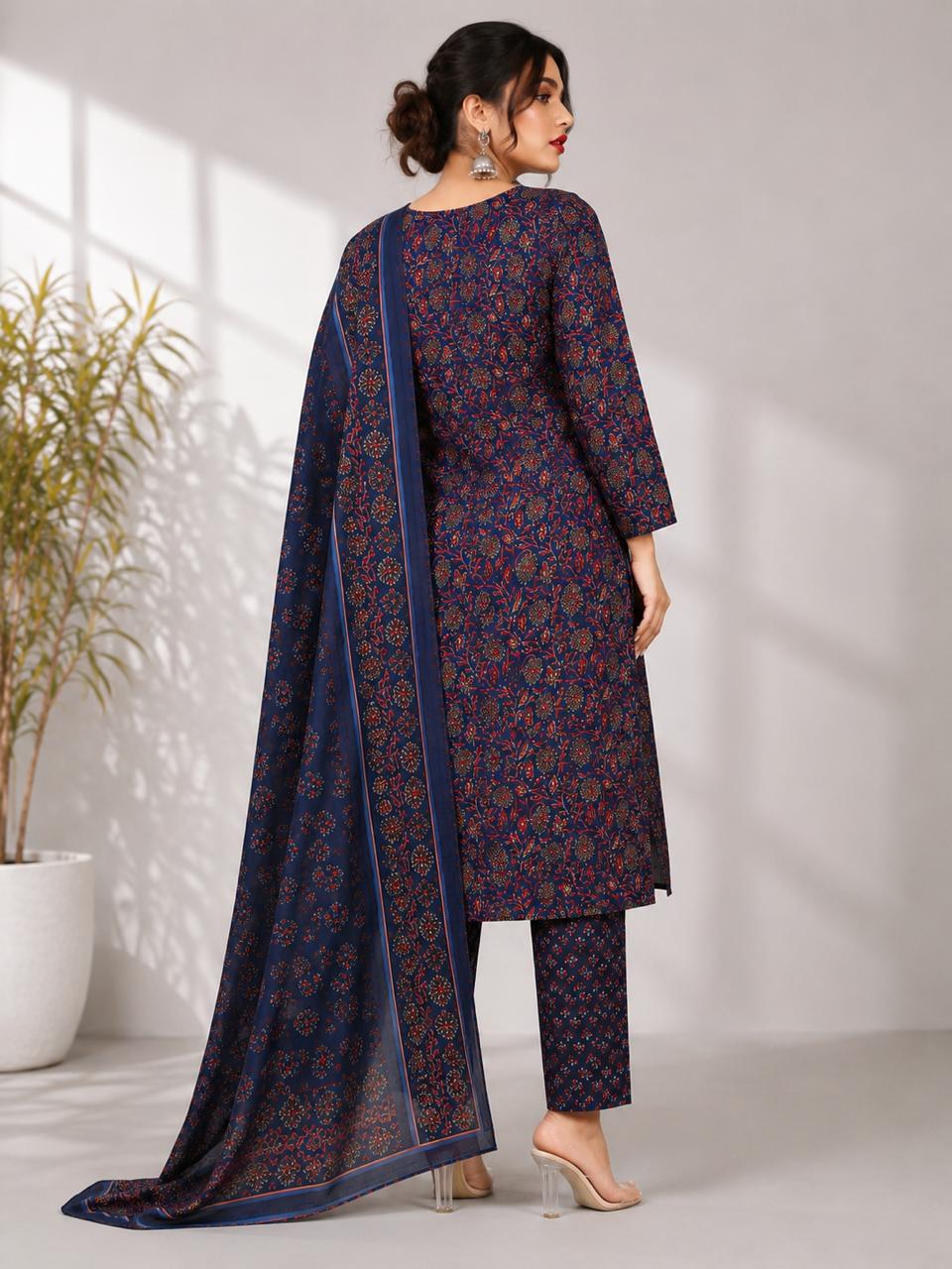 Printed Straight Kurta Pant Set for Women - PRAVtown
