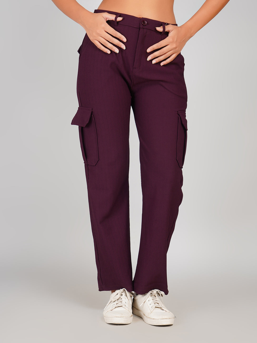 Casual Trouser Cargo Pants (Deep Wine)