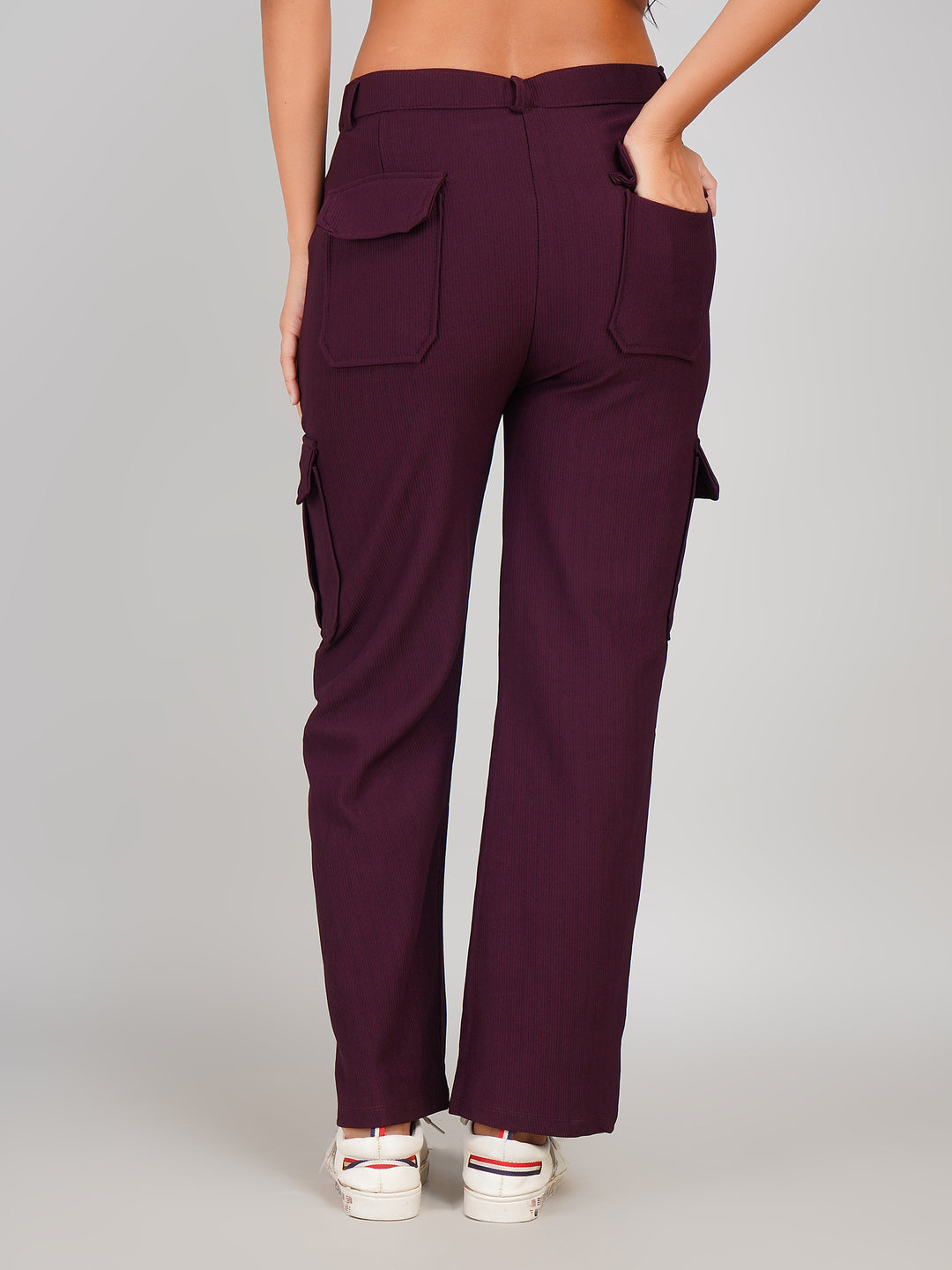 Casual Trouser Cargo Pants (Deep Wine)