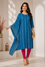 Load image into Gallery viewer, Shimmer Print One-Sided Asymmetrical Kaftan for Women | PRAVtown
